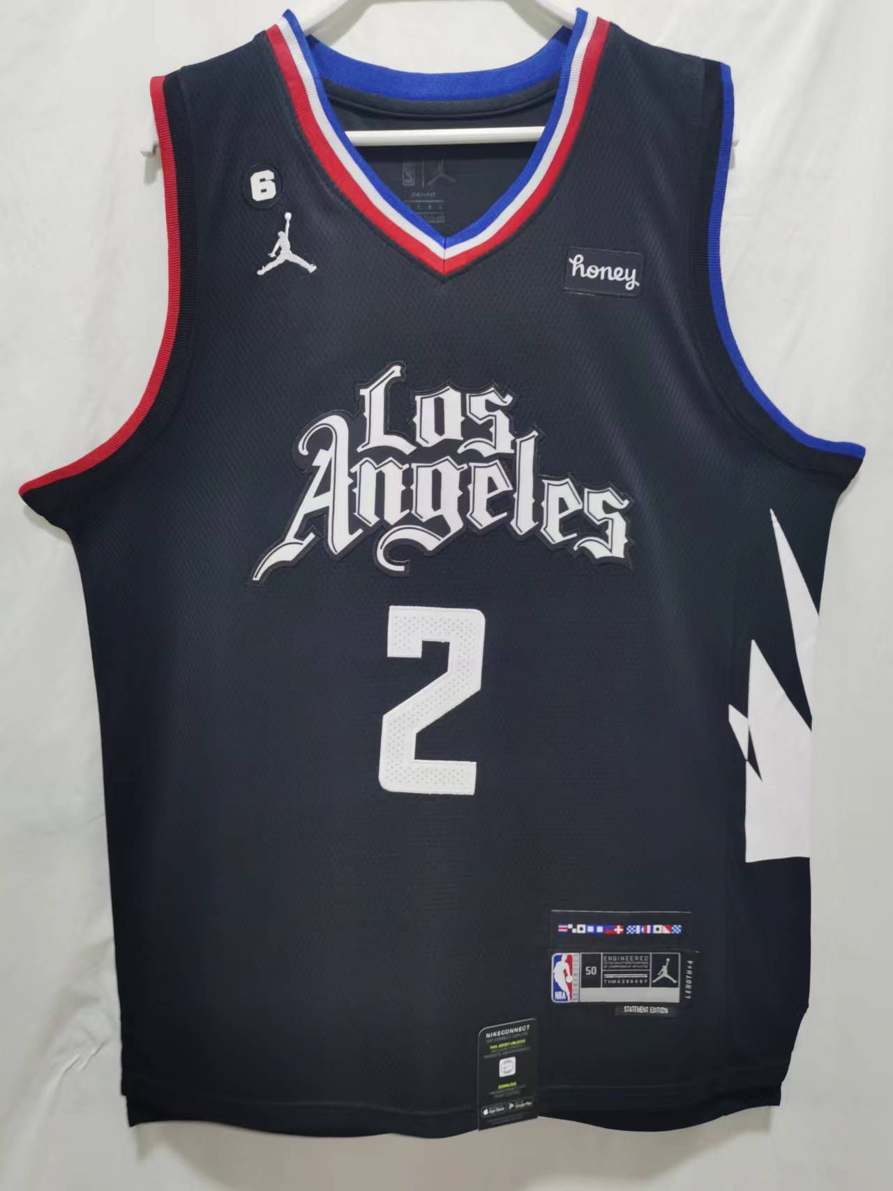 Men Los Angeles Clippers #2 Leonard Black Season 22-23 NBA Jersey->atlanta hawks->NBA Jersey